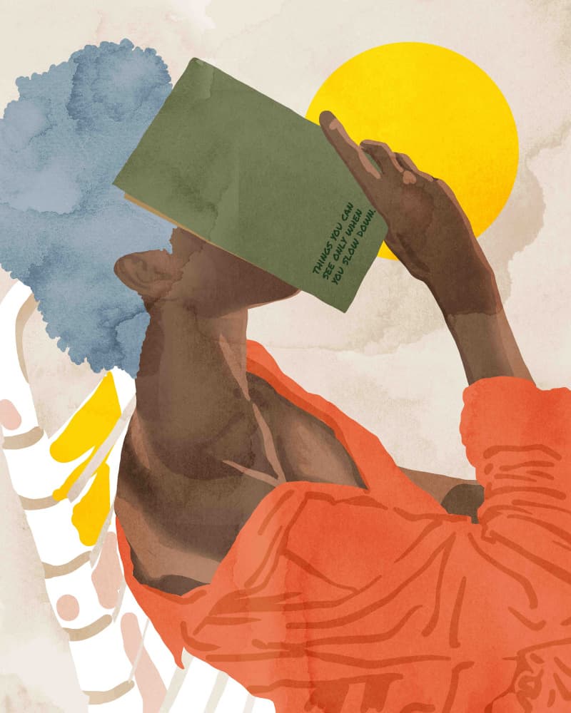 Calm Reading Moment by Uma Gokhale — canvas wall art