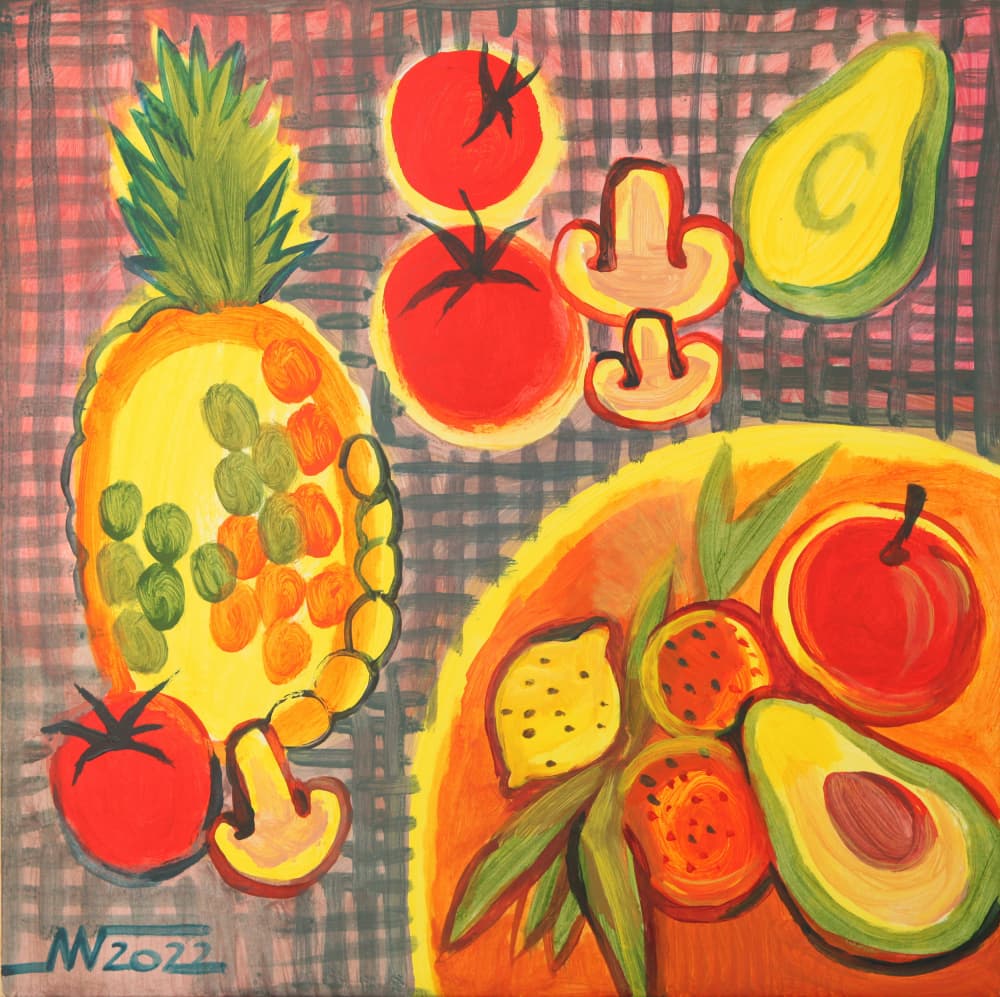 Vibrant Fruit Still Life by Marina Gorkaeva — canvas wall art