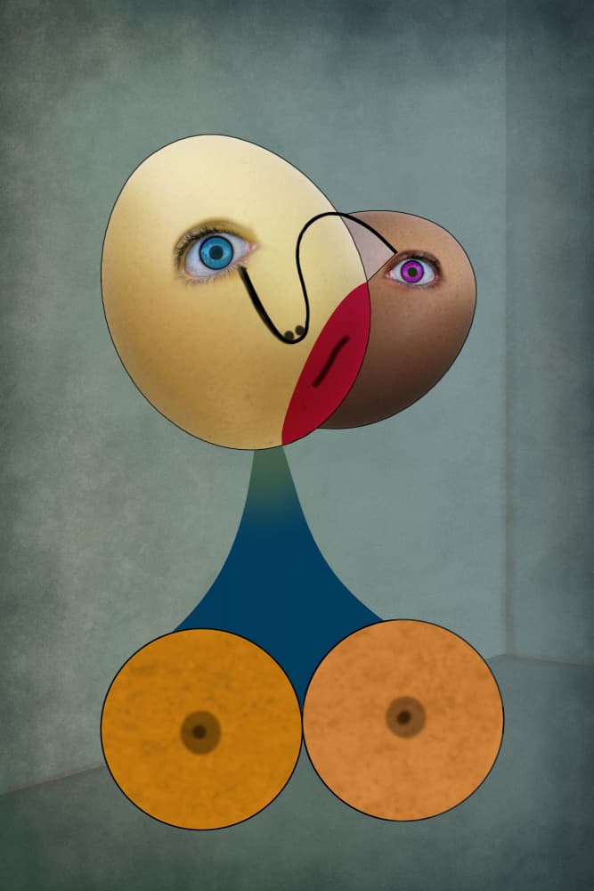 Surreal Egg Portrait by Peter Hammer — canvas wall art