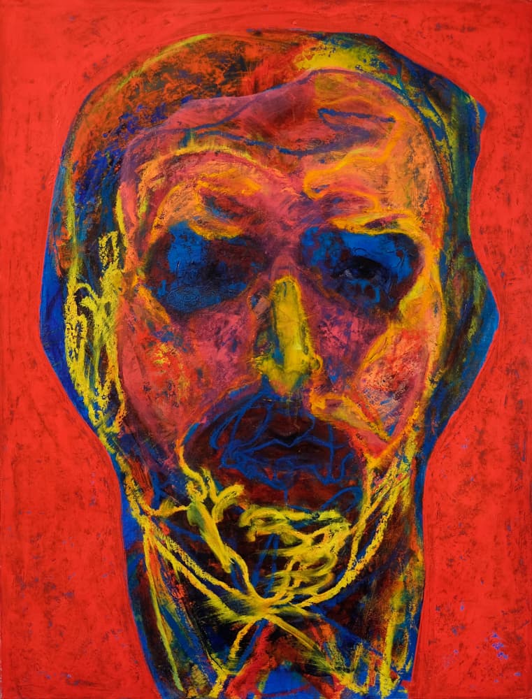 Intense Colorful Face by Joshua Hoskins — canvas wall art