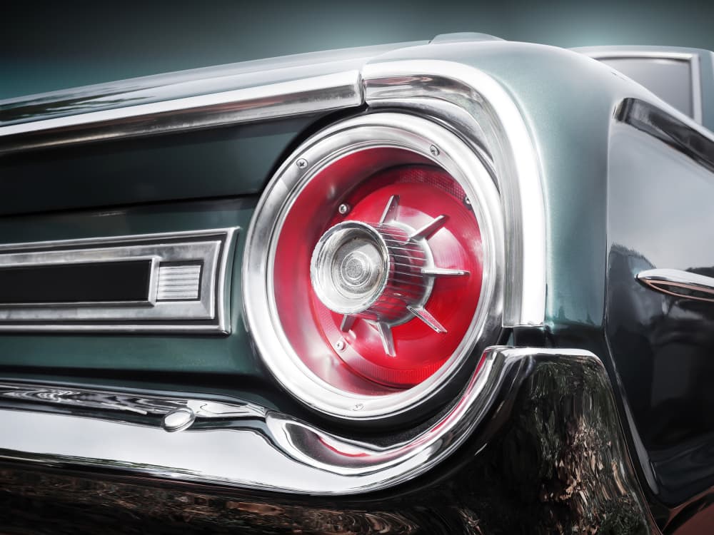 Red Retro Taillight by Beate Gube — canvas wall art