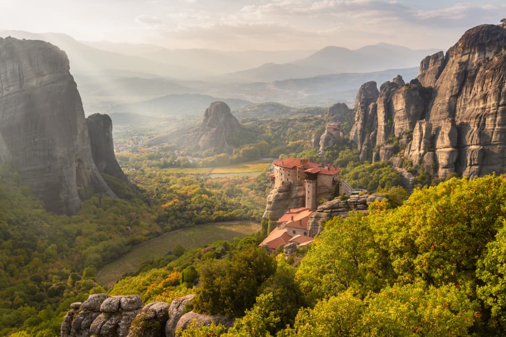 Meteora Monasteries View by Amir Ehrlich — canvas wall art