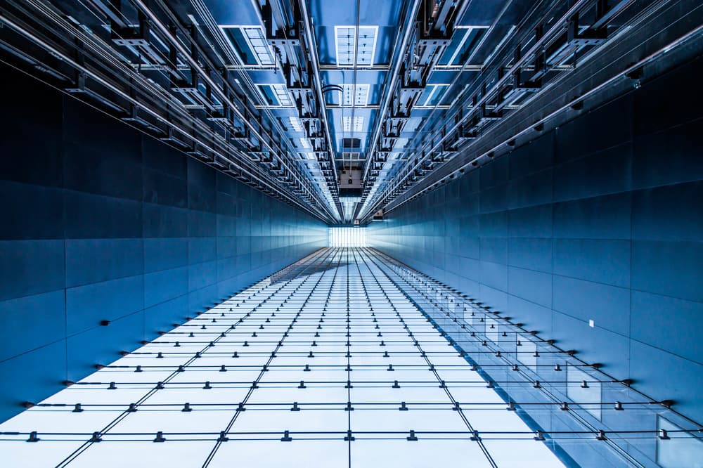 Architectural Blue Perspective by Joshua Raif — canvas wall art