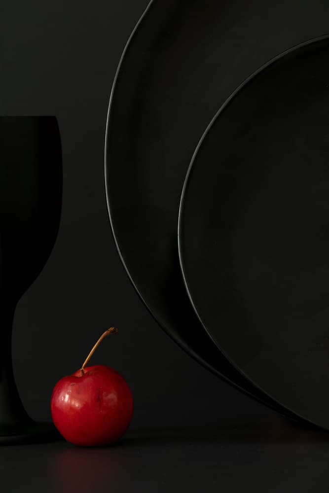Dark Still Life Red Cherry by Wendy Xu — canvas wall art