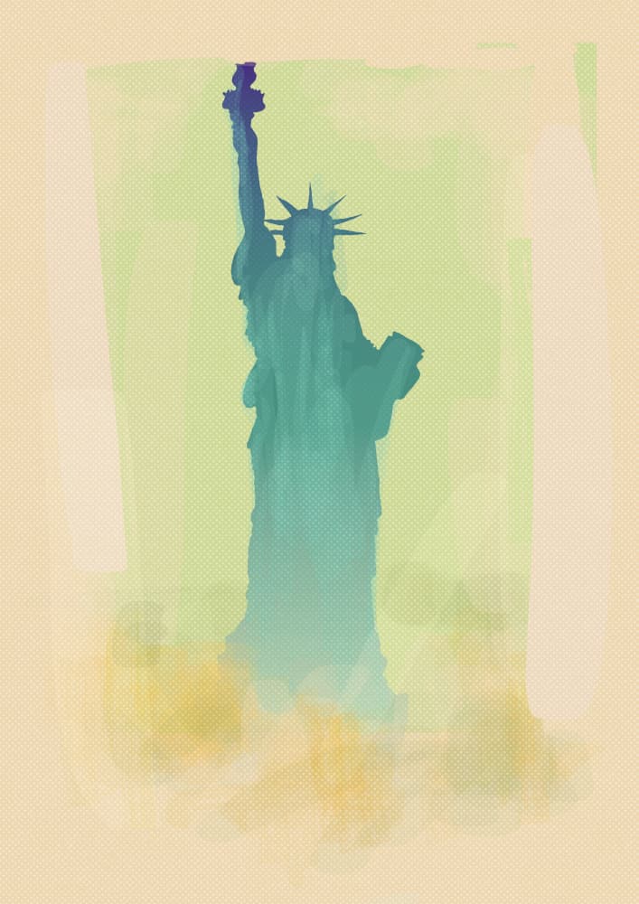 Abstract Liberty Statue by Nicholas — canvas wall art