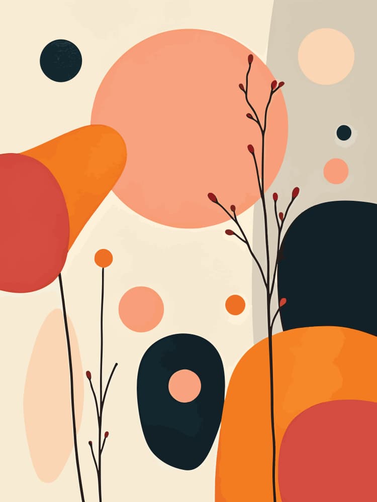 Abstract Floral Shapes by Vesuvik Designs — canvas wall art