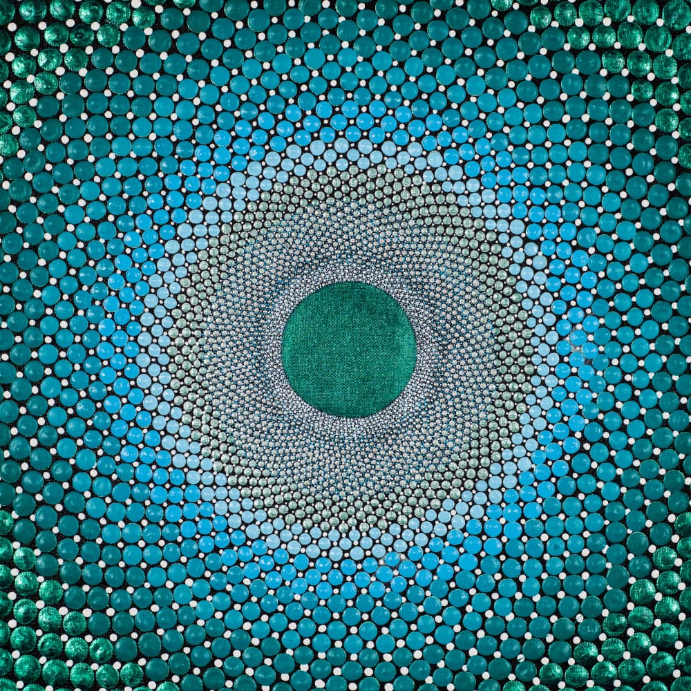 Teal Blue Spiral Vortex by Amy Diener — canvas wall art