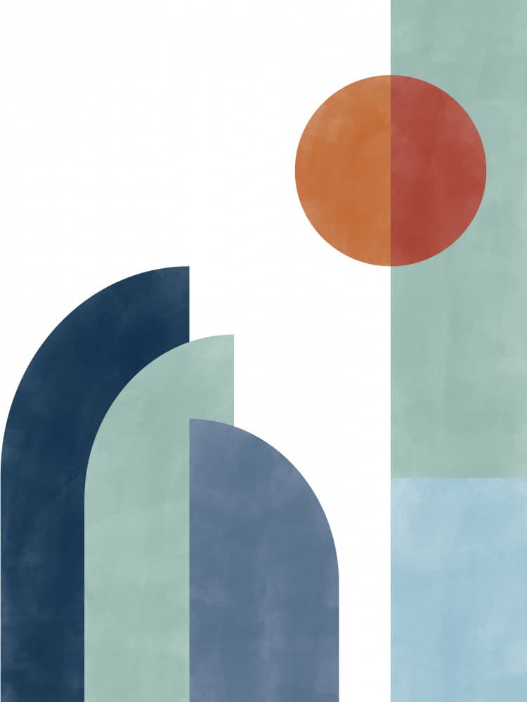 Geometric Desert Sun by Elena Ristova — canvas wall art