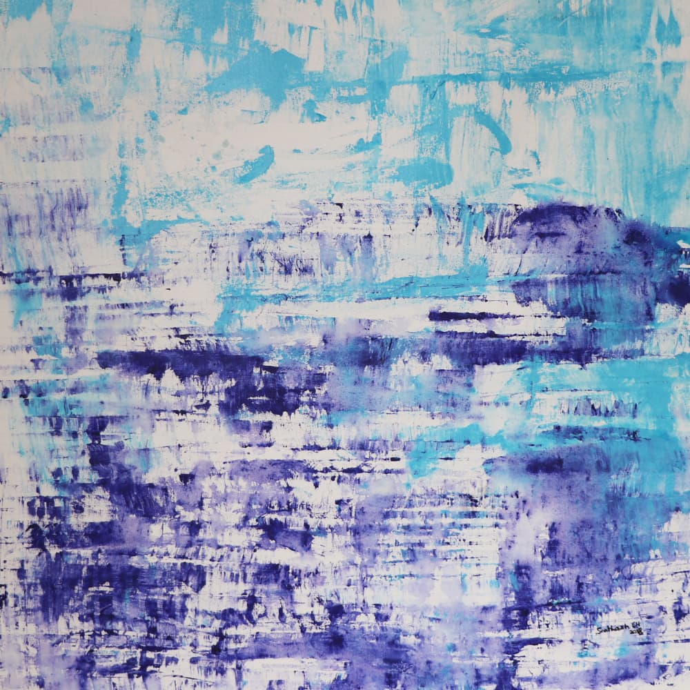 Icy Blue Abstract by Santhosh ch — canvas wall art