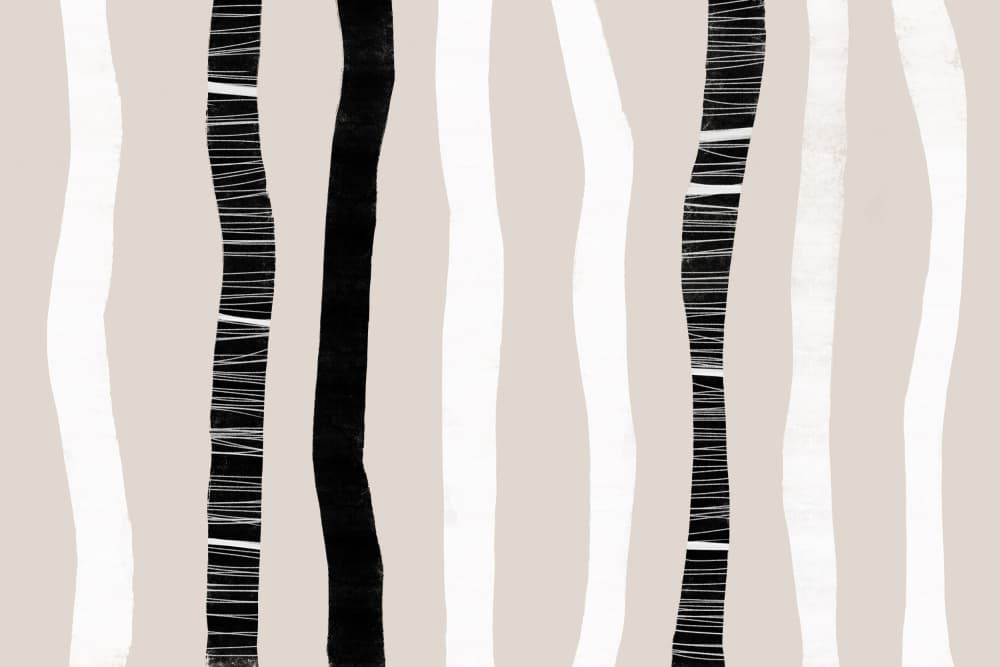 vertical Black And White Stripes by uplusmestudio — canvas wall art