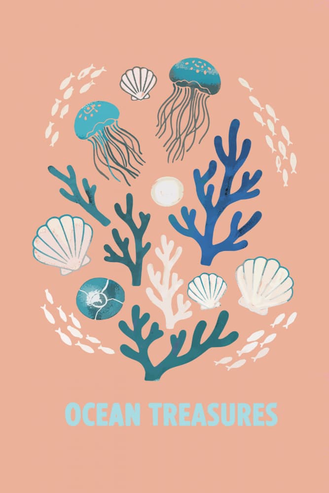 Whimsical Ocean Treasures by casa cartissi — canvas wall art