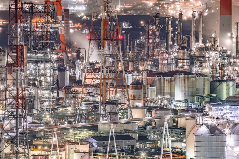 Industrial Night Lights by Kobayashi Tetsurou — canvas wall art