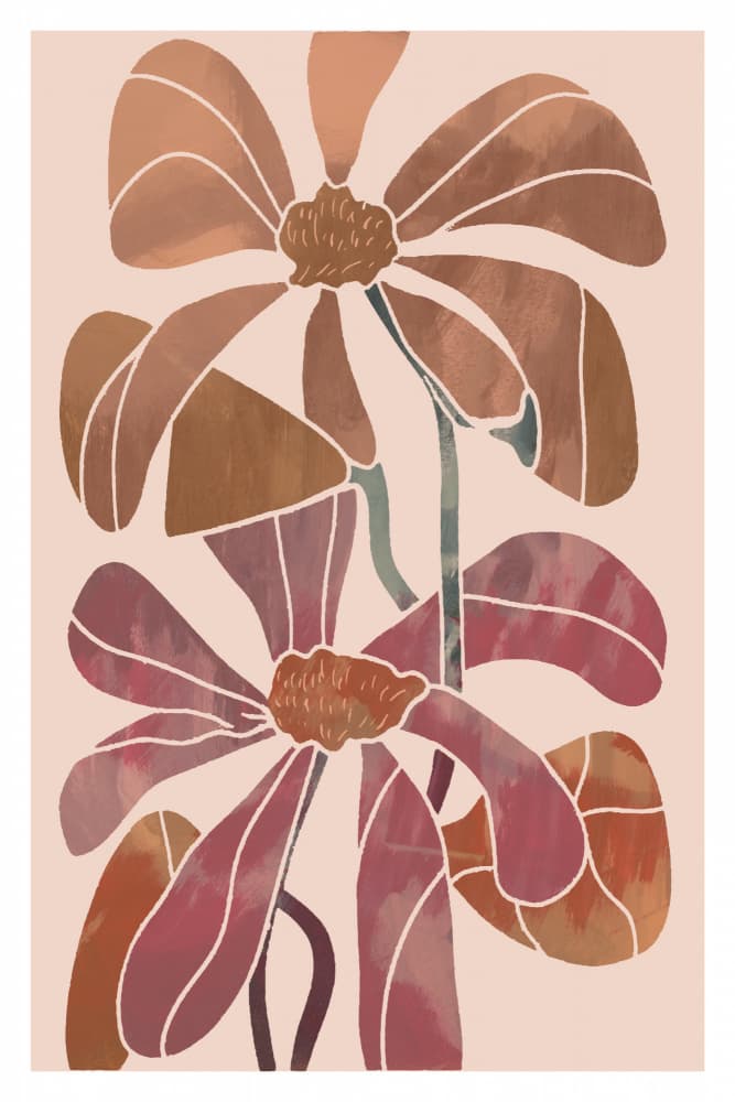 Blush Modern Flowers by casa cartissi — canvas wall art