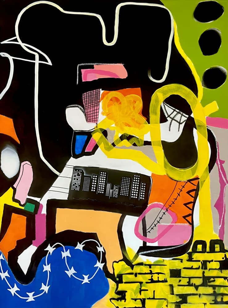 Urban Abstract Cityscape by Kajsa Bergström — canvas wall art