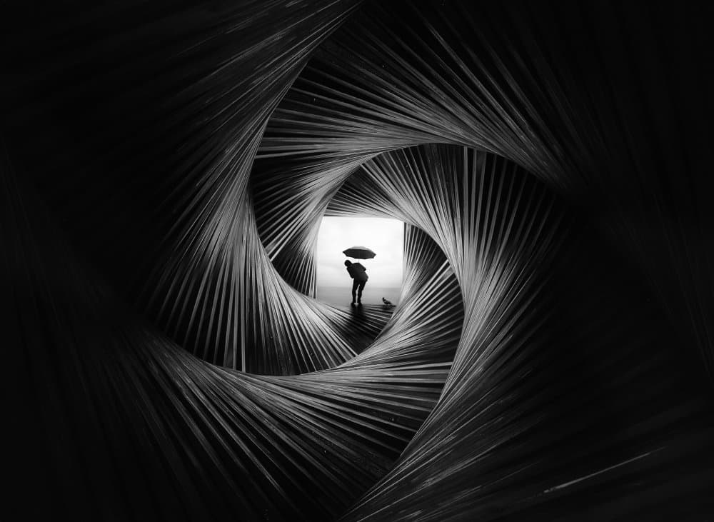 Spiral Tunnel Solitude by kazutoshikawakami — canvas wall art