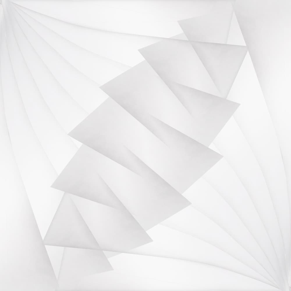 White Geometric Overlap by Jutta Kerber — canvas wall art