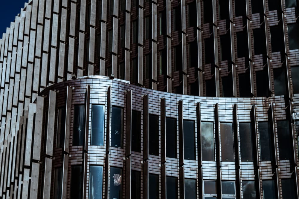 Curved City Architecture by Dmitrii Rabeev — canvas wall art