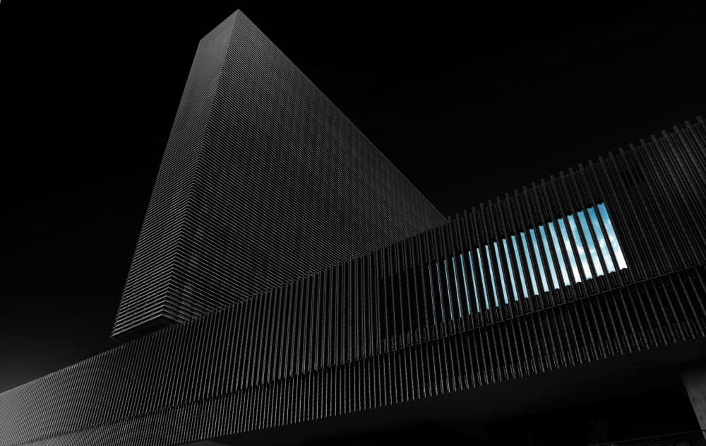 Dark Architecture Blue Window by Ivan Huang — canvas wall art