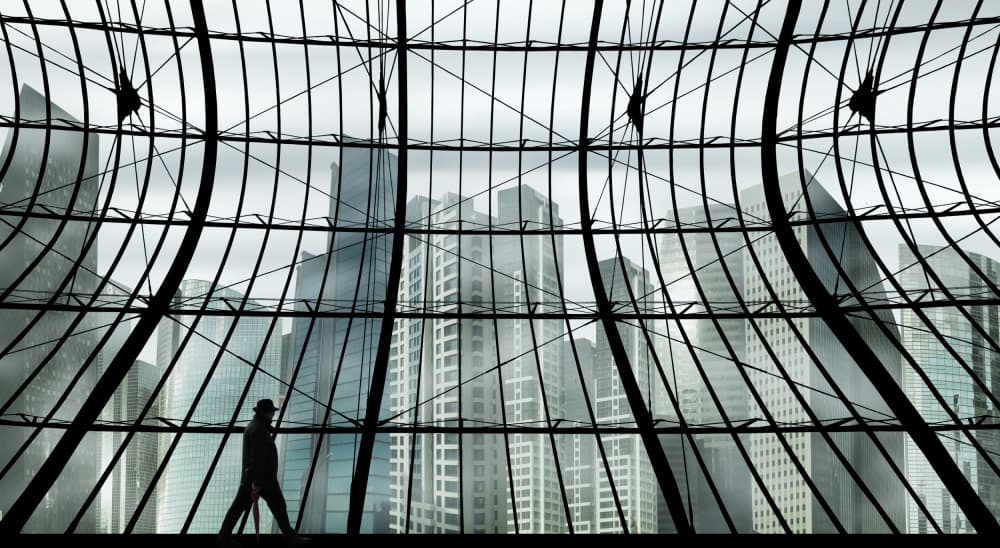 Sleek City Silhouette by Nurten Öztürk — canvas wall art