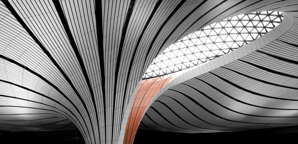 Futuristic Airport Curves by Ivan Huang — canvas wall art