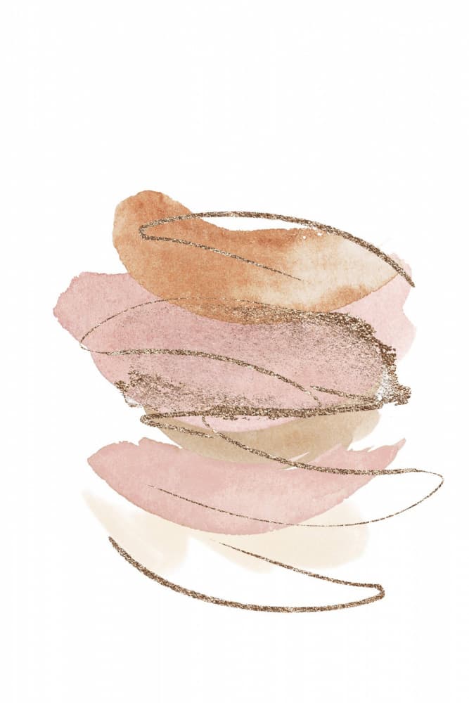 Blush Gold Strokes by Sally Ann Moss — canvas wall art