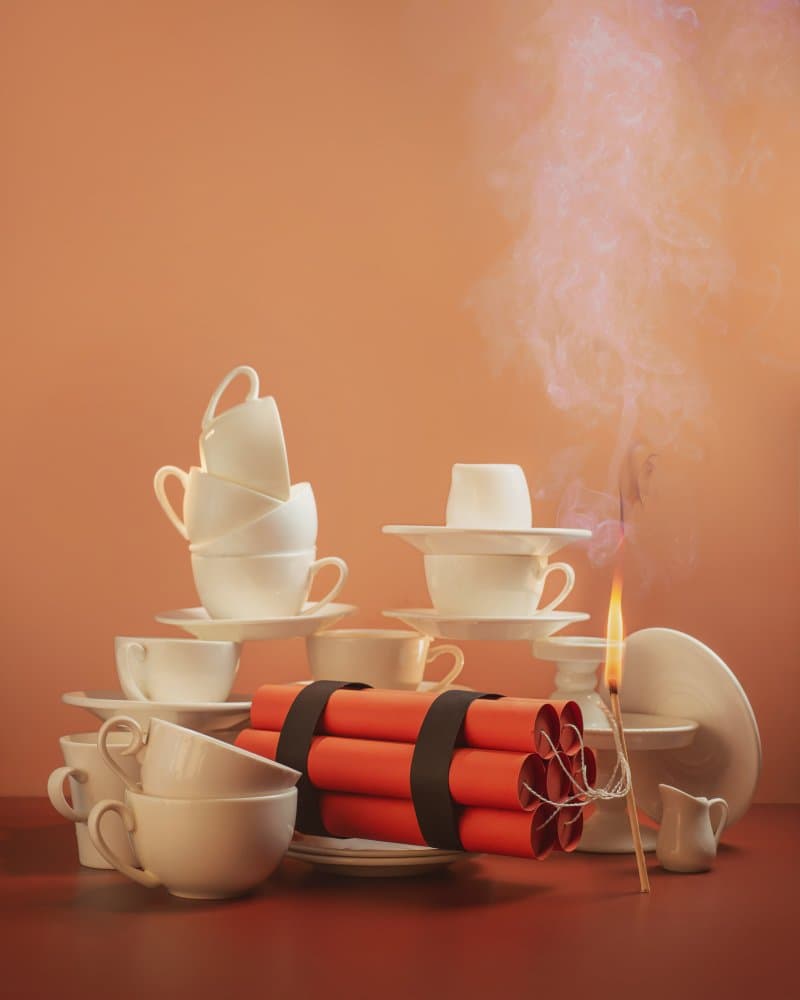 Explosive Tea Time by Dina Belenko — canvas wall art