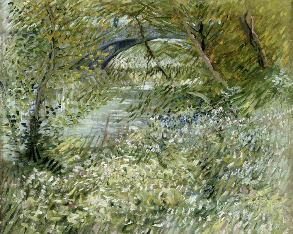 Vincent Van Gogh's River Bank In Springtime (1887) by Vincent Van Gogh — canvas wall art