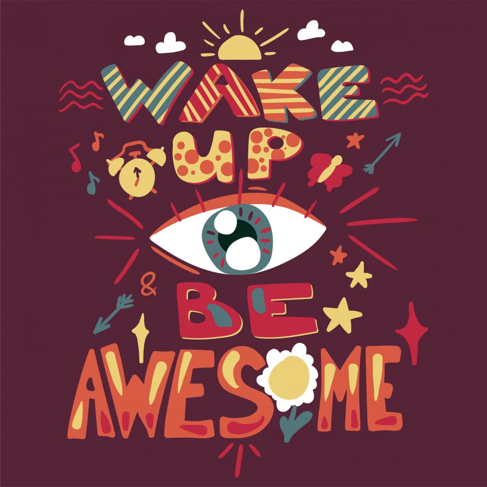Wake Up Be Awesome by Marika Barsrsind — canvas wall art