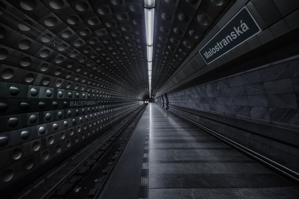 Dark Metro Tunnel by Lukasz Derangowski — canvas wall art