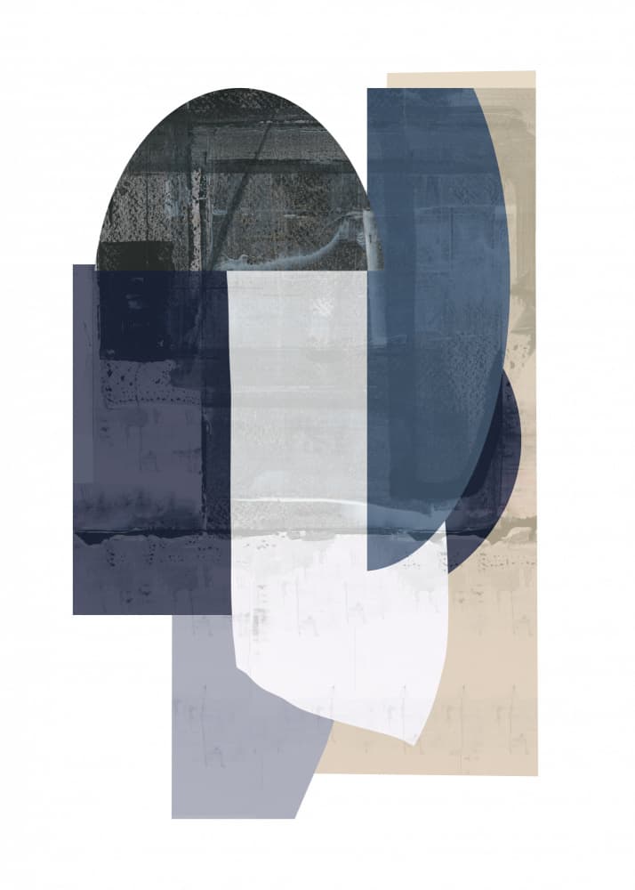 Abstract Blue Geometry by cartissi — canvas wall art