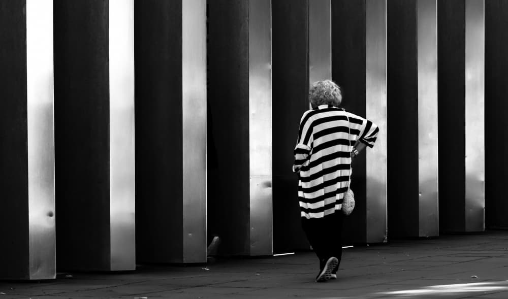 Woman In Stripes by Anna Niemiec — canvas wall art