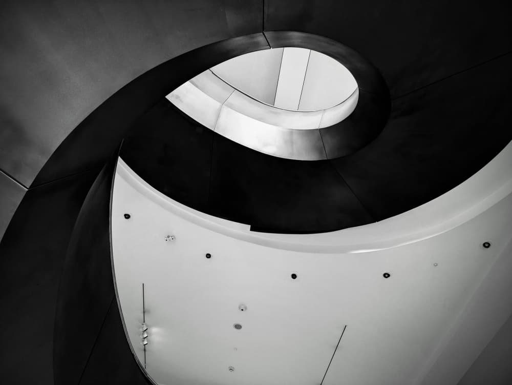 Modern Spiral Architecture by Elizabeth Allen — canvas wall art
