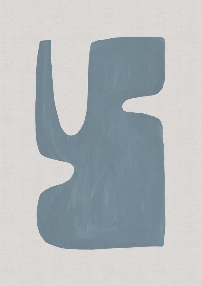 Fluid Blue Grey Shape by Orara Studio — canvas wall art