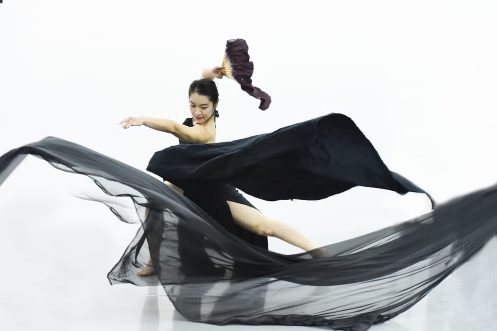 Graceful Dancer in Black by Anna Wan — canvas wall art