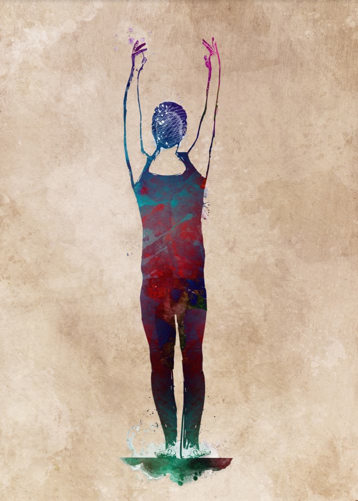 Abstract Swimmer Splash by Justyna Jaszke — canvas wall art