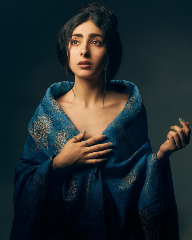 Pensive Woman In Blue by Shizuo Shiki — canvas wall art