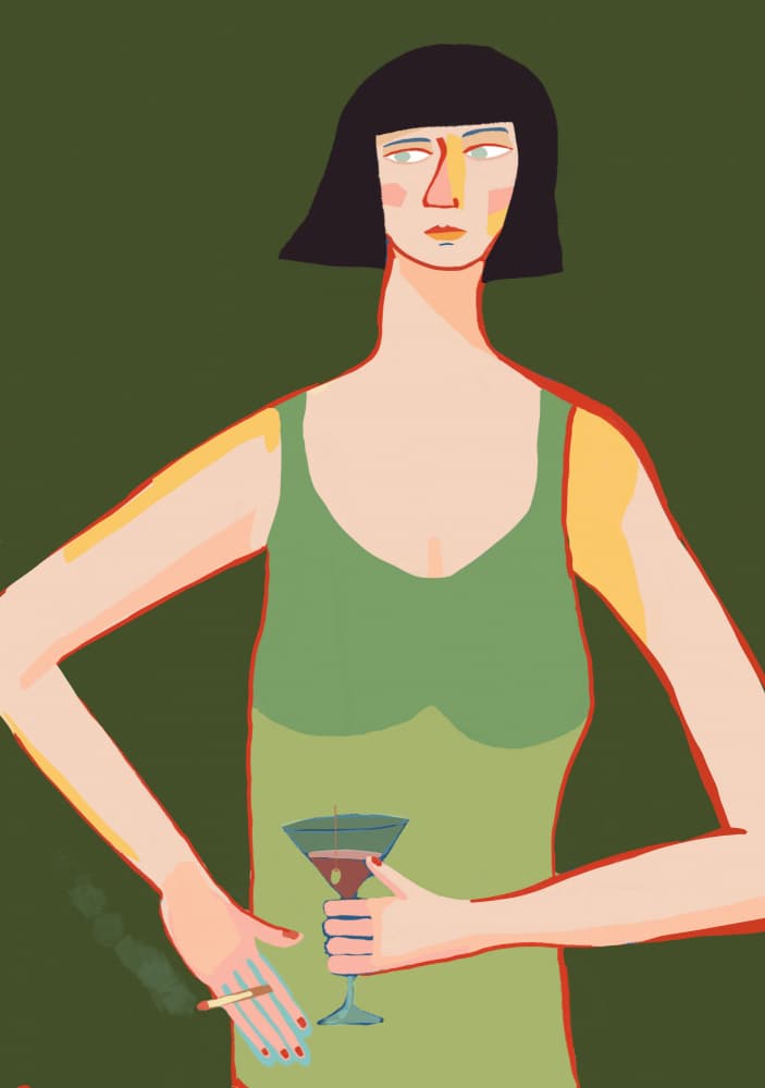 Chic Woman Cocktail by Sharyn Bursic — canvas wall art