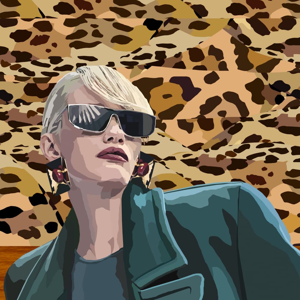 Chic Blonde Leopard Style by Lynnda Rakos — canvas wall art