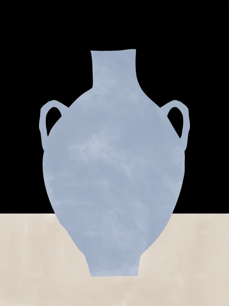 Blue Minimalist Vase by Elena Ristova — canvas wall art