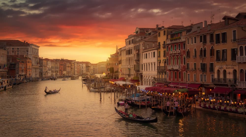 Venice Grand Canal Sunset by Helena GARCIA HUERTAS — canvas wall art