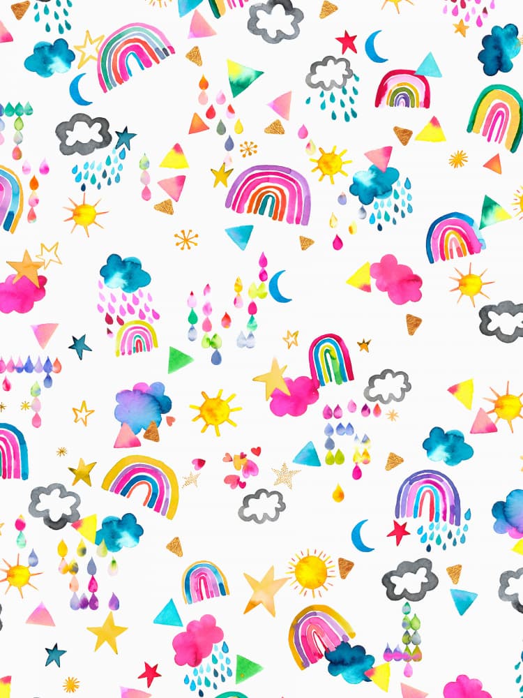 Whimsical Weather Pattern by Ninola Design — canvas wall art
