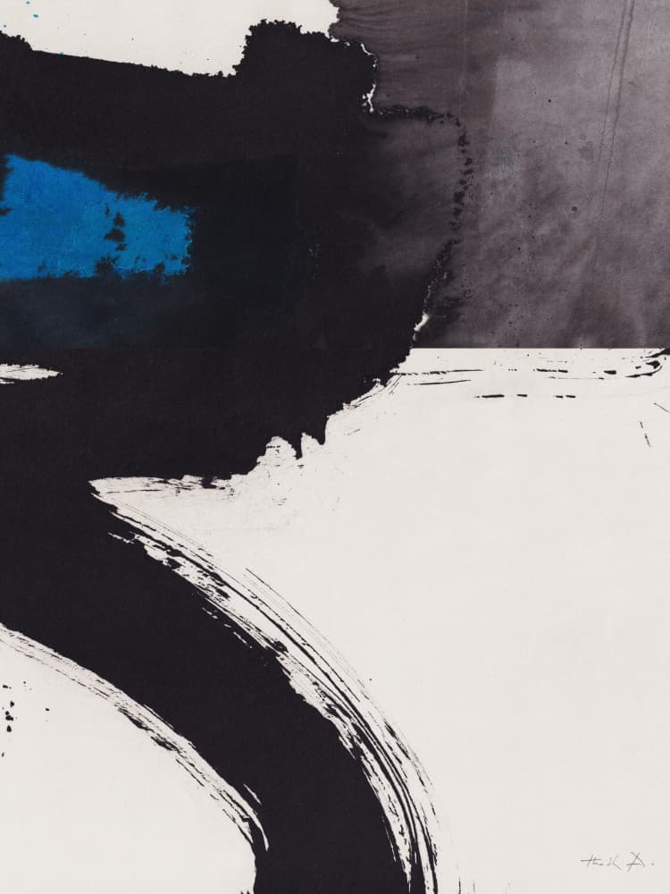 Bold Blue Abstract Strokes by Thoth Adan — canvas wall art