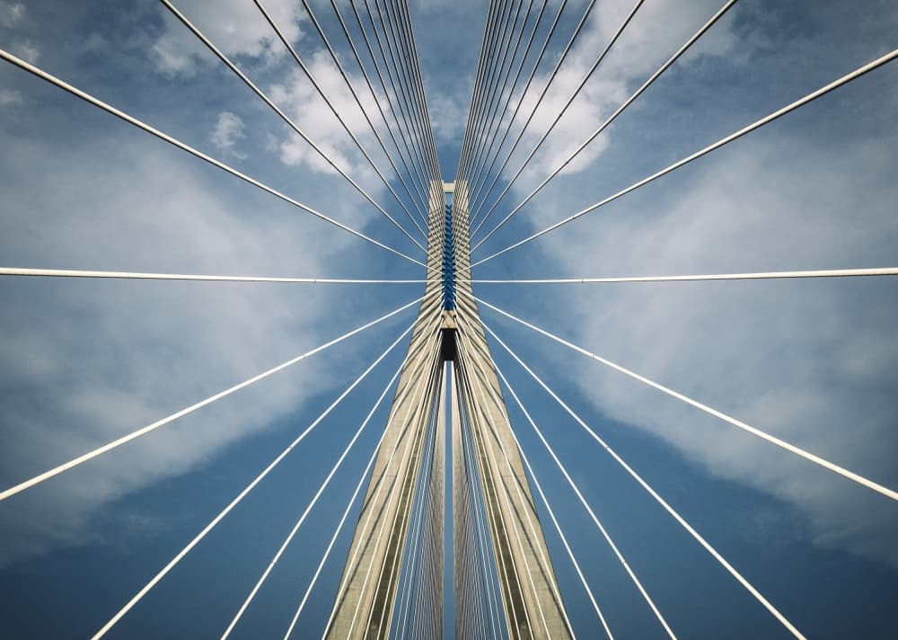 Modern Bridge Symmetry by Nico T — canvas wall art