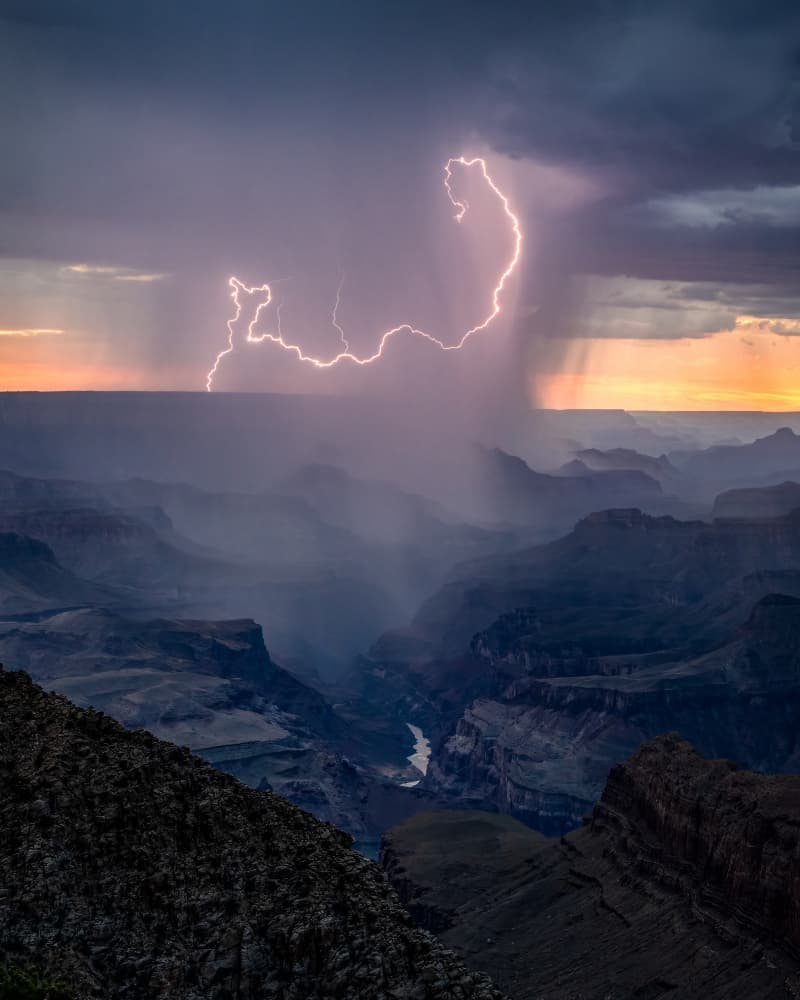 Grand Canyon Lightning Storm by John J. Chen — canvas wall art