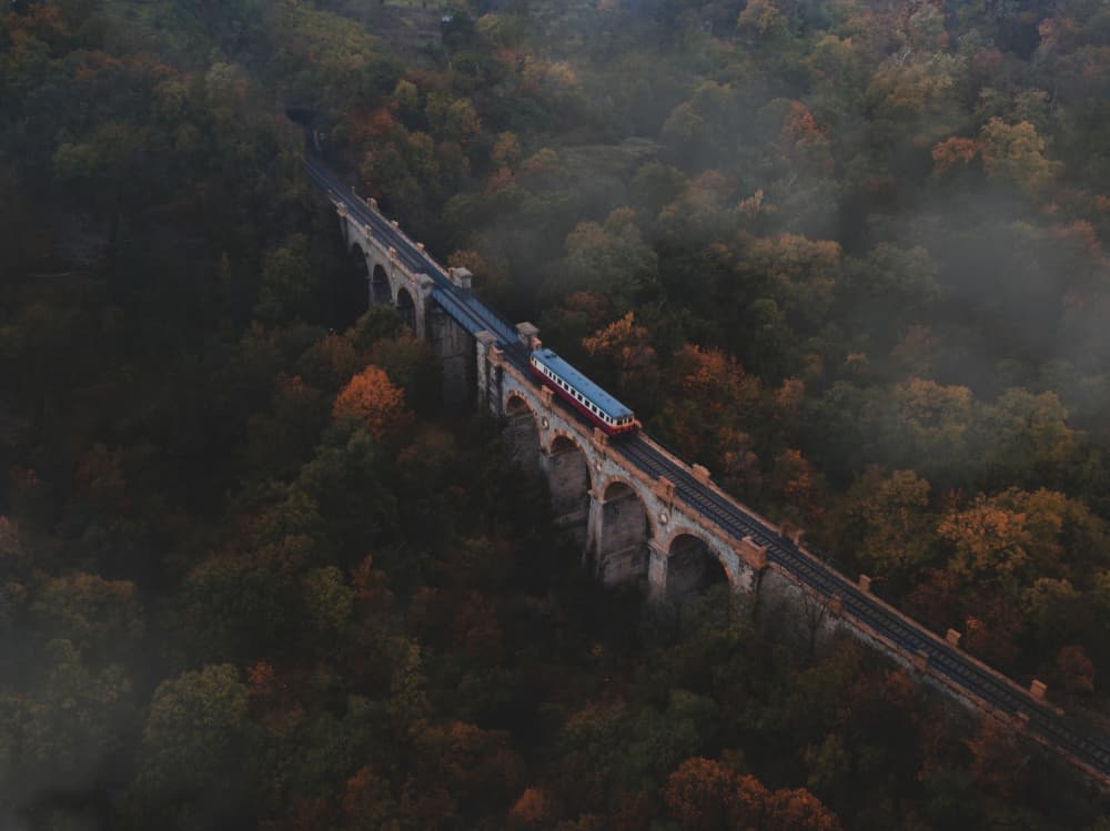 Misty Autumn Train by Matyáš Rind — canvas wall art