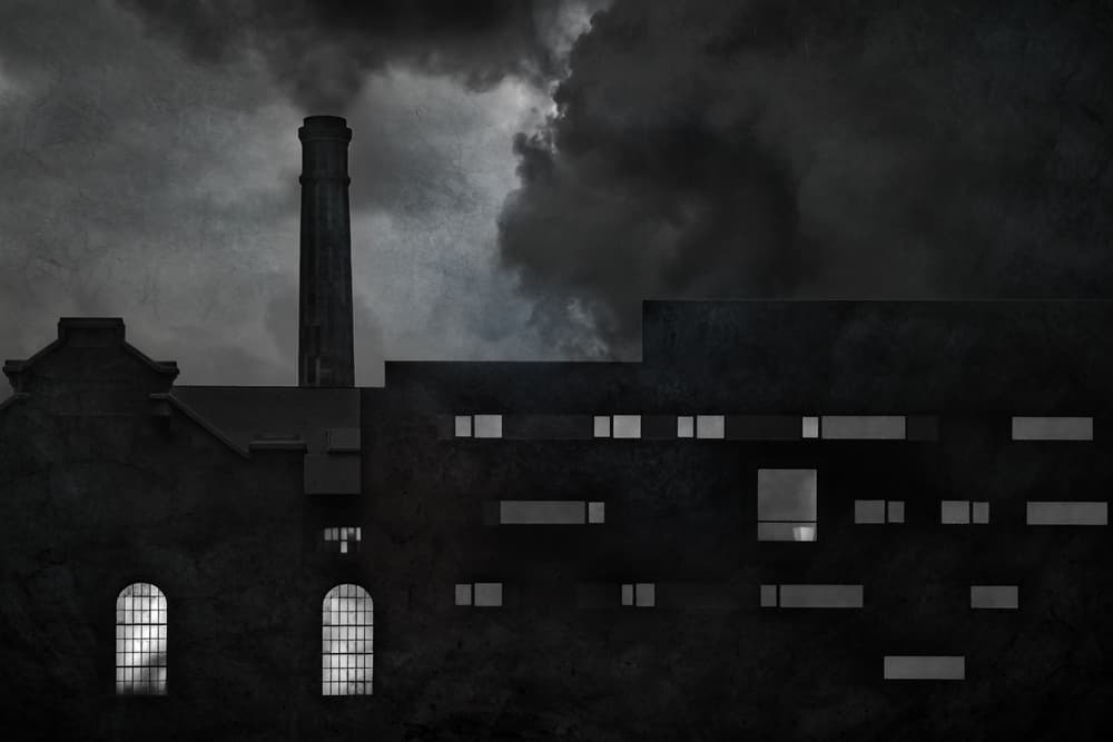 Dark Factory Smoke by Gilbert Claes — canvas wall art