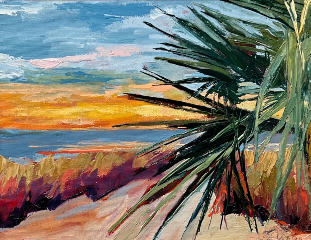 Tropical Beach Sunset by Maxine Shore — canvas wall art