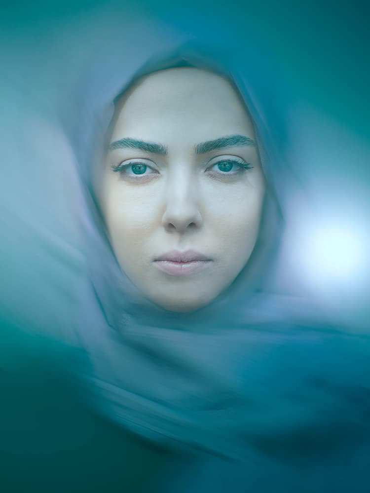 Ethereal Blue Gaze by Poorya Rafiezade — canvas wall art