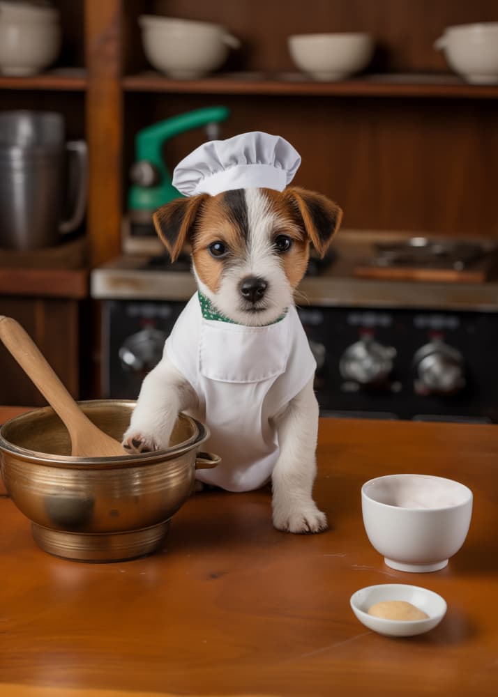 Little Chef Puppy by Andreas Magnusson — canvas wall art