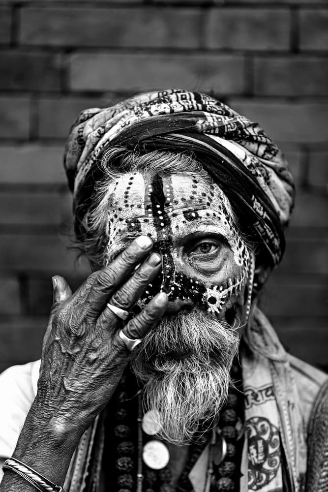 Indian Ascetic Gaze by Sefa Yamak — canvas wall art